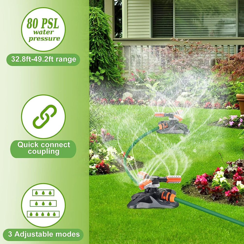 WOVUU Garden Sprinkler in action watering a lawn
