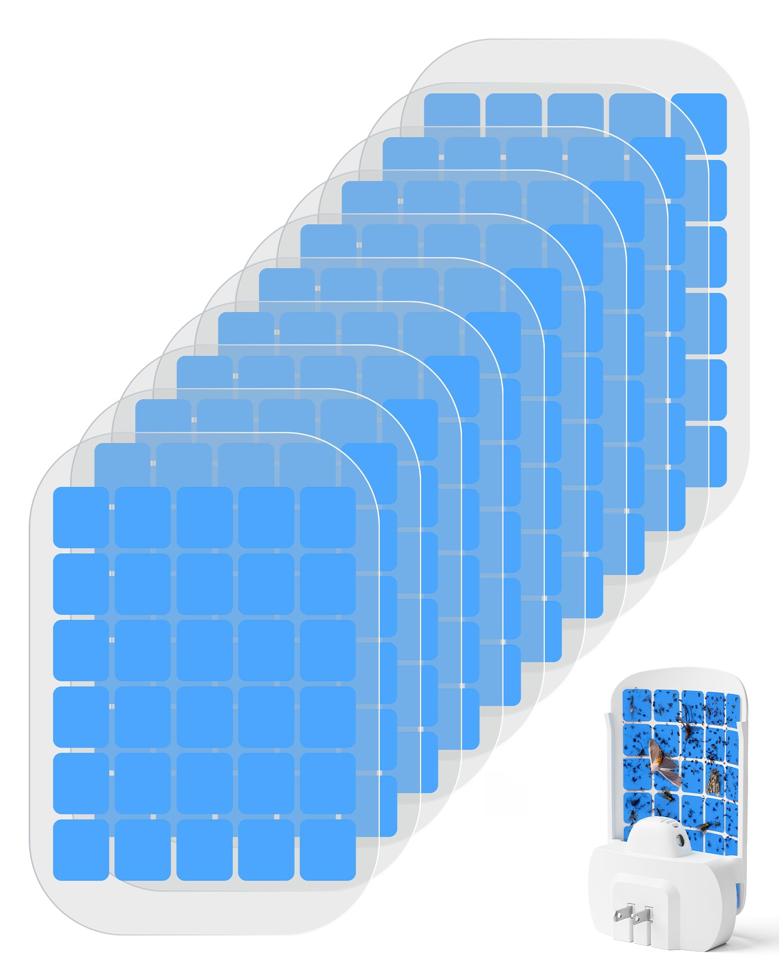 WowCatch 10-Pack Flying Insect Trap Refills clear sticky cards front view