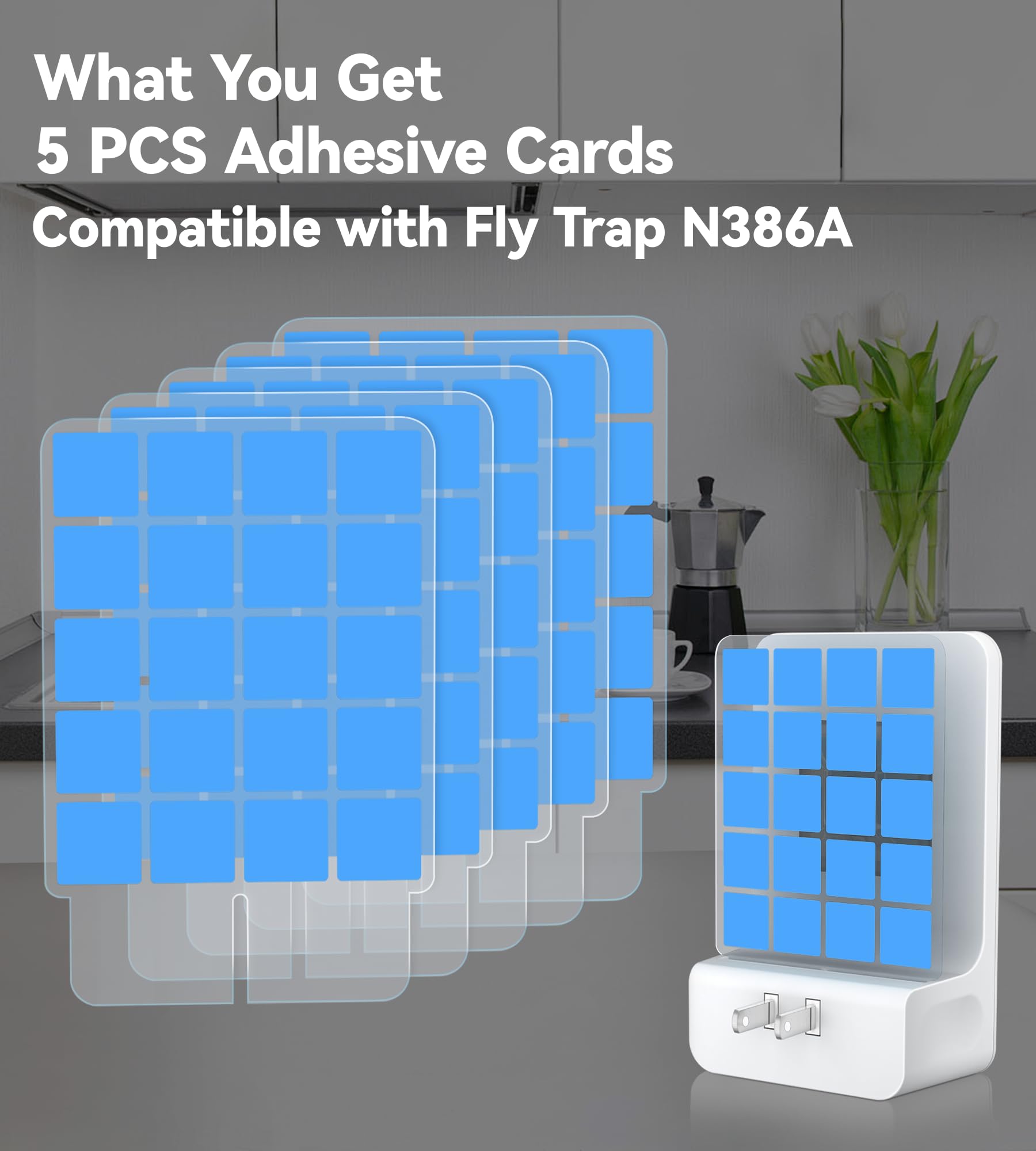 WowCatch adhesive card pack with product dimensions and details
