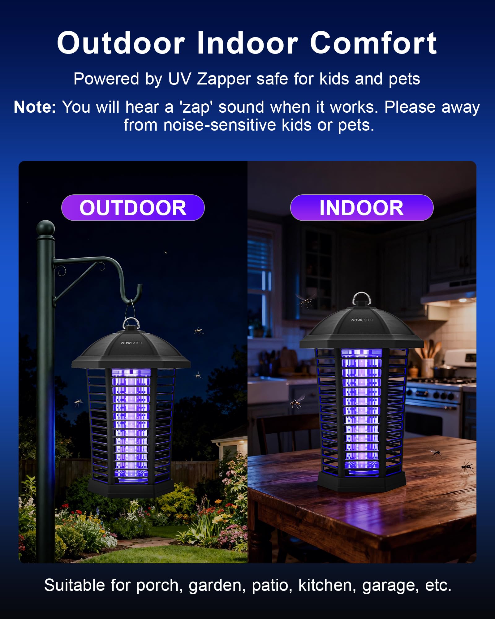 WowCatch Bug Zapper in action attracting insects