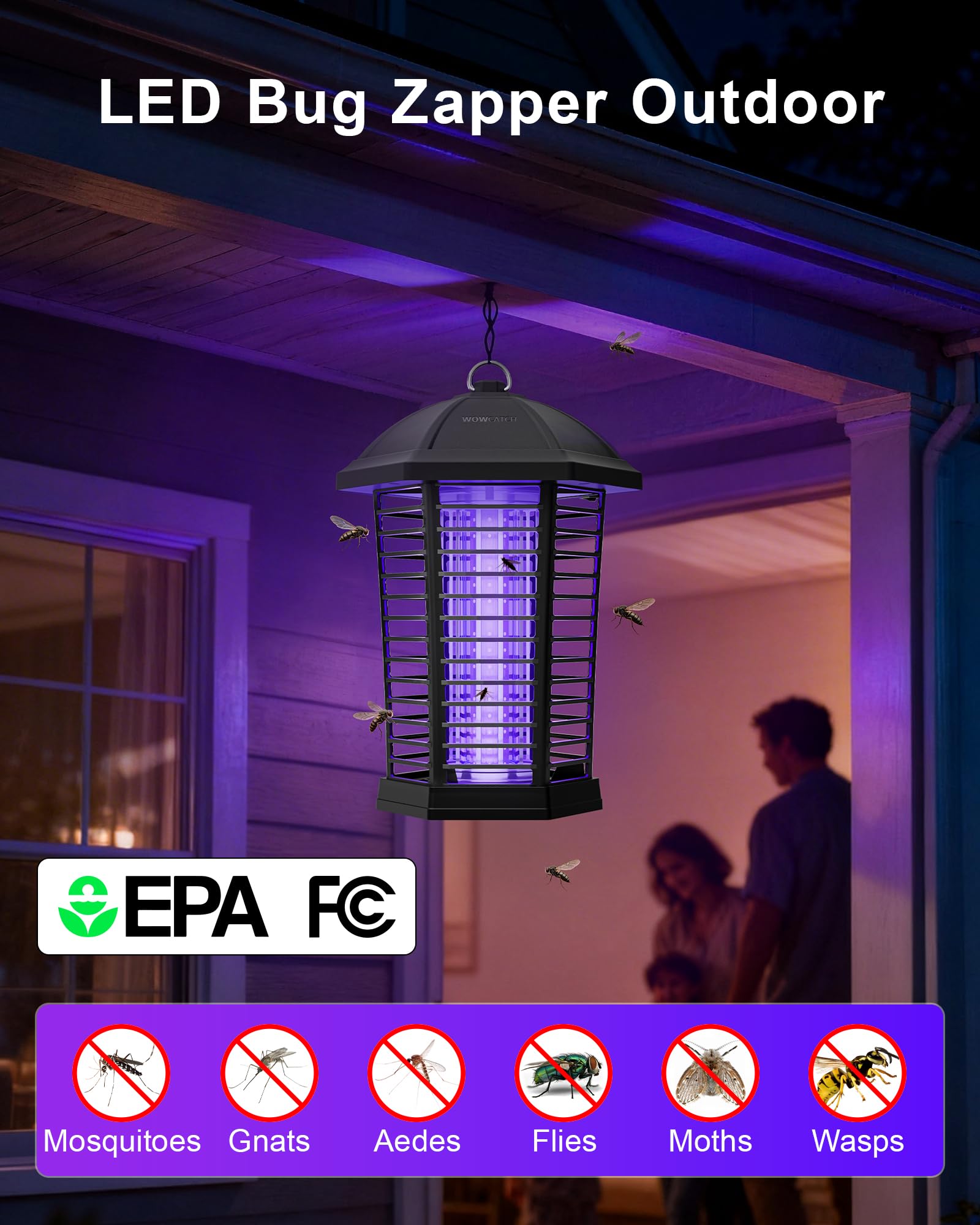 WowCatch Bug Zapper showing 360-degree design