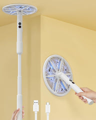 WowCatch Electric Fly Swatter with telescopic handle extended