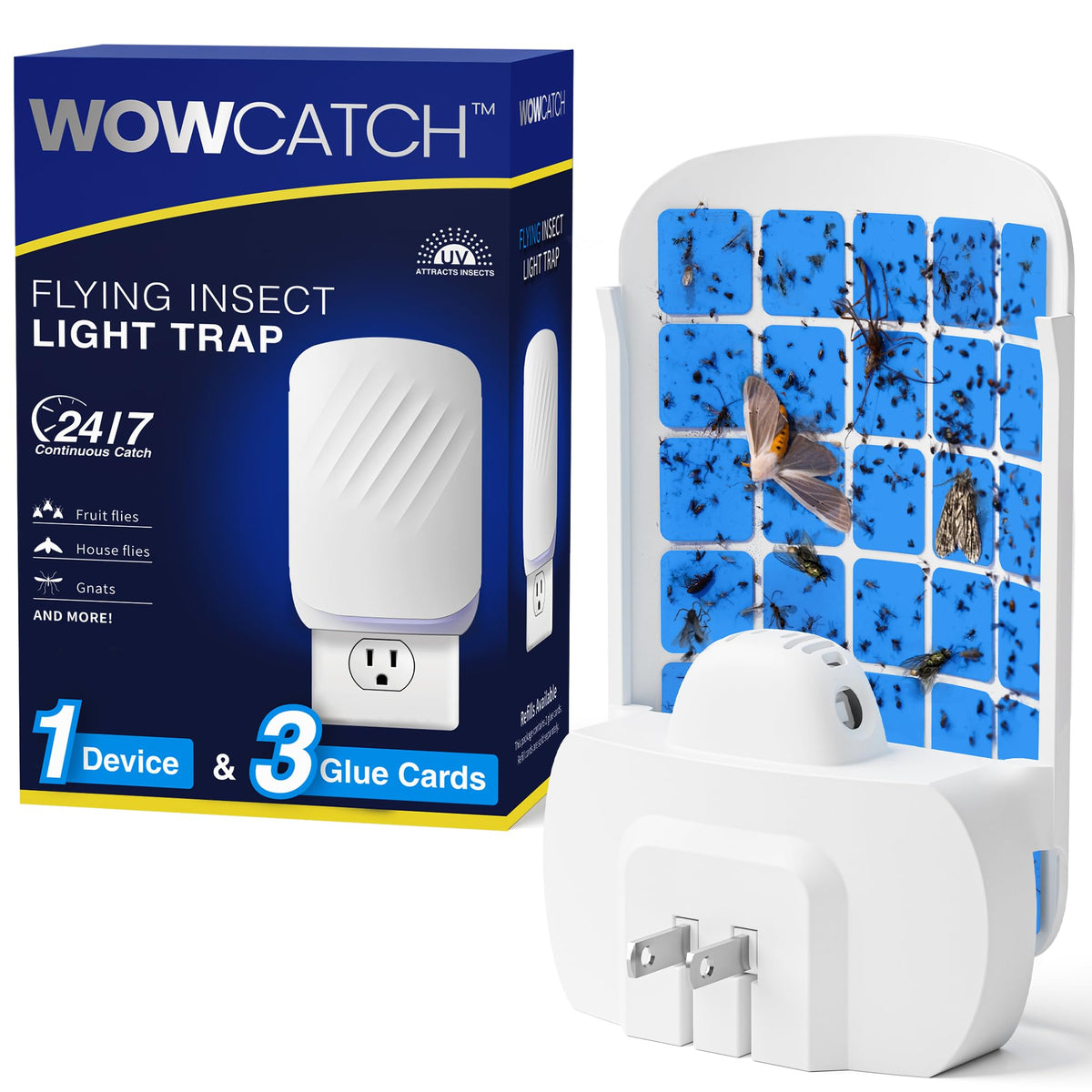 WowCatch Flying Insect Trap front view, white color