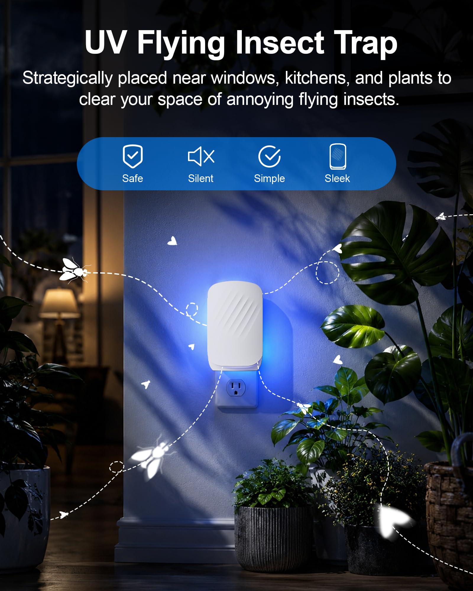 WowCatch Flying Insect Trap side view, modern design