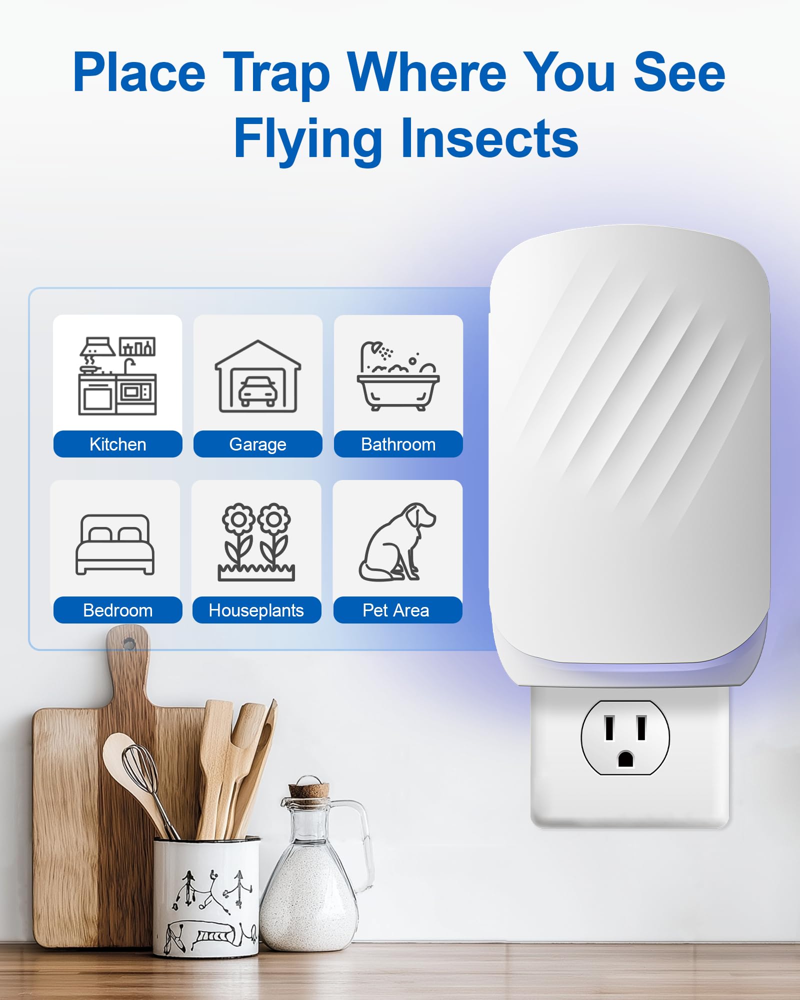 WowCatch insect trap in kitchen setting