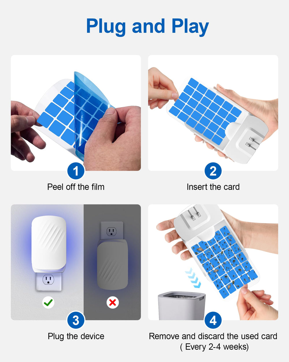 WowCatch plug-in insect trap with dual-UV light technology