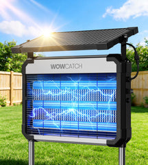WowCatch Solar Bug Zapper outdoor view with solar panel