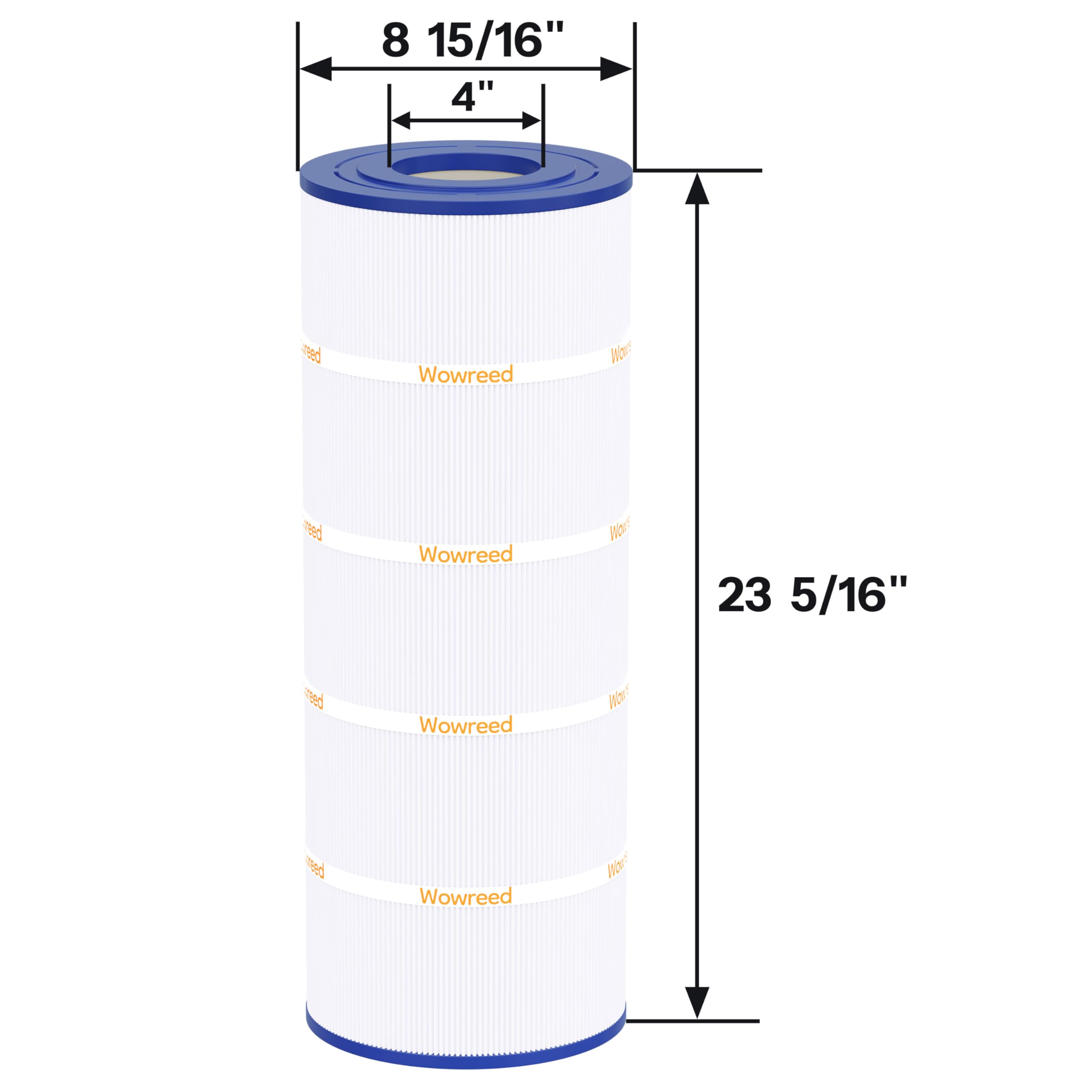 Wowreed Pool Filter top view showing open ends