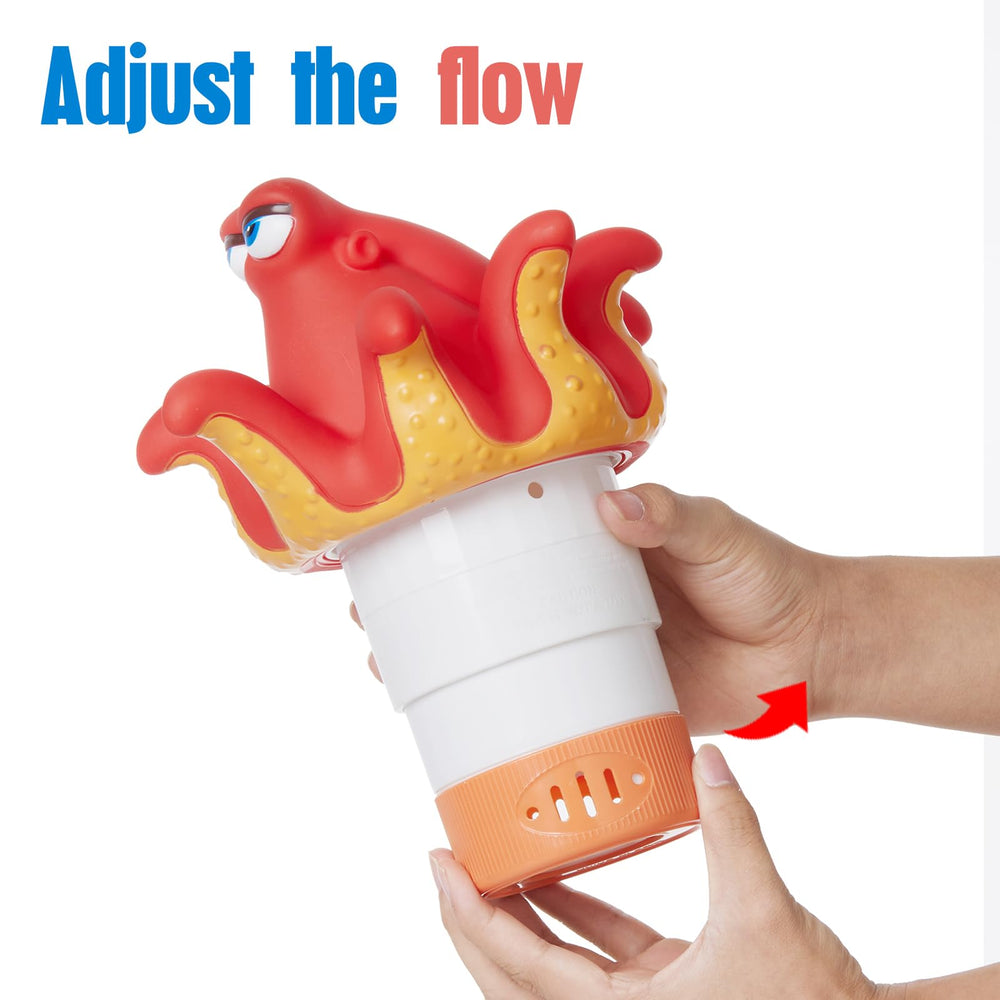 WQTHE Octopus Chlorine Floater in a pool setting