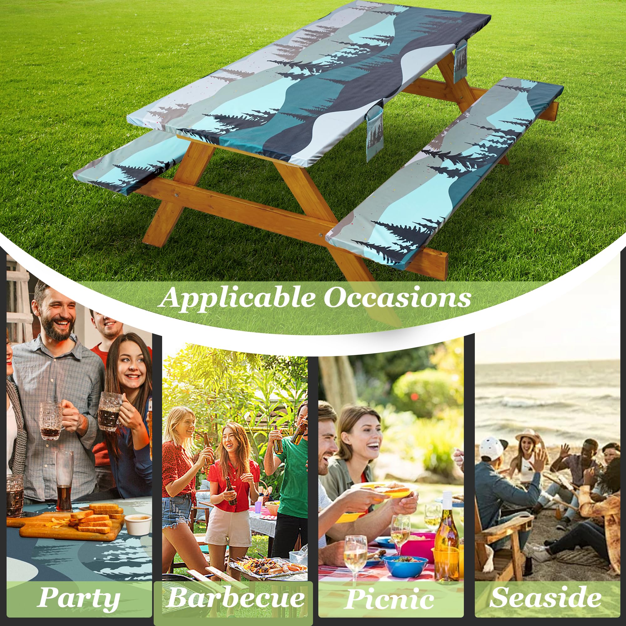 Wrakus table cover set in outdoor camping setting