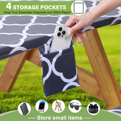 Wrakus waterproof picnic table cover with storage pockets