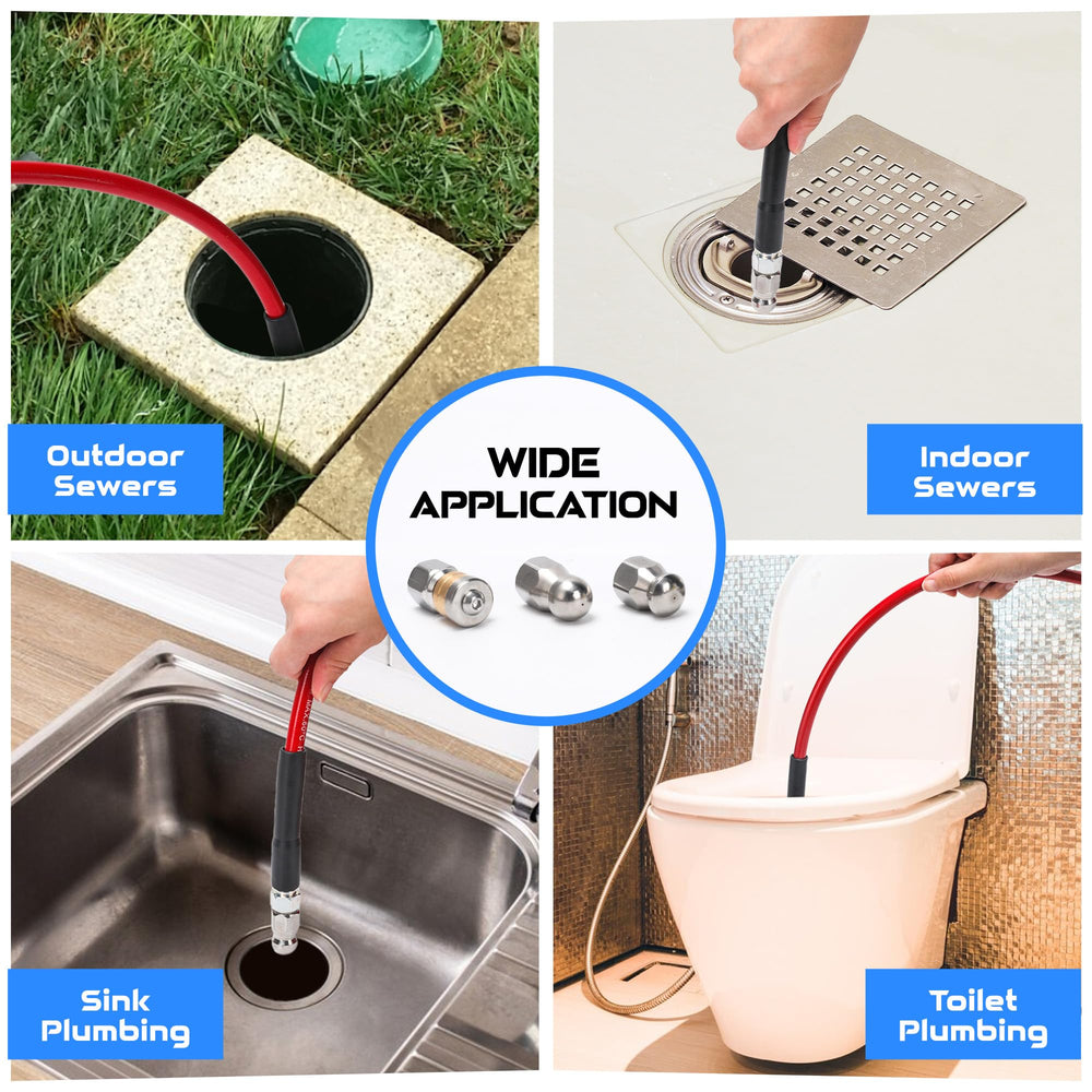 Wrenches and waterproof tape included with sewer jetter kit