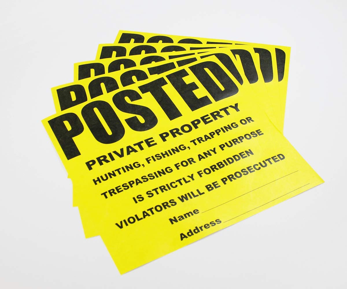 Wristco private property sign attached to a post