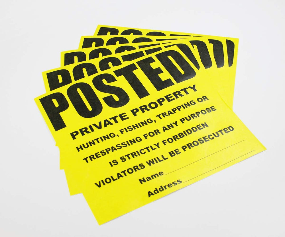 Wristco private property sign attached to a post