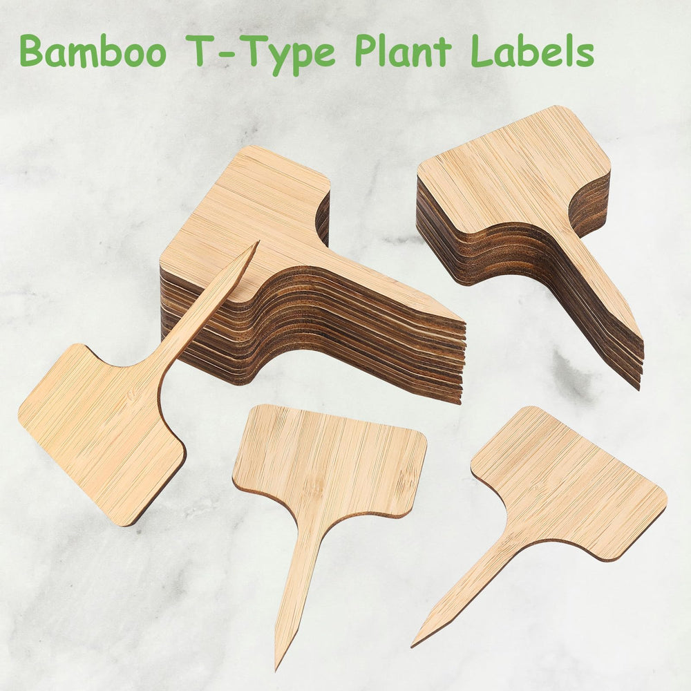 Writing on CJFocus Bamboo Plant Labels with marker pen