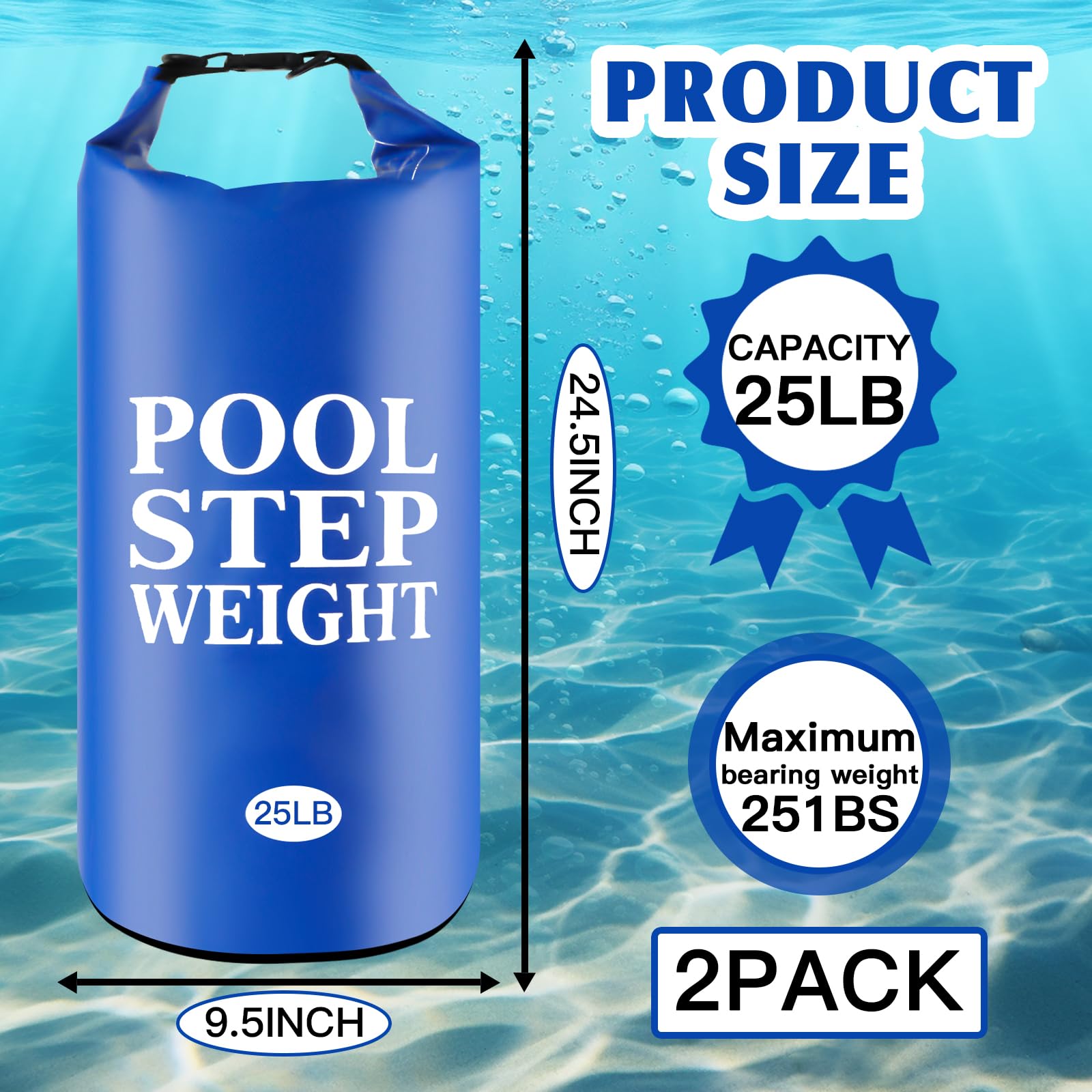 WSFSLJWDW Pool Step Weights 7.8-inch wide opening for easy filling