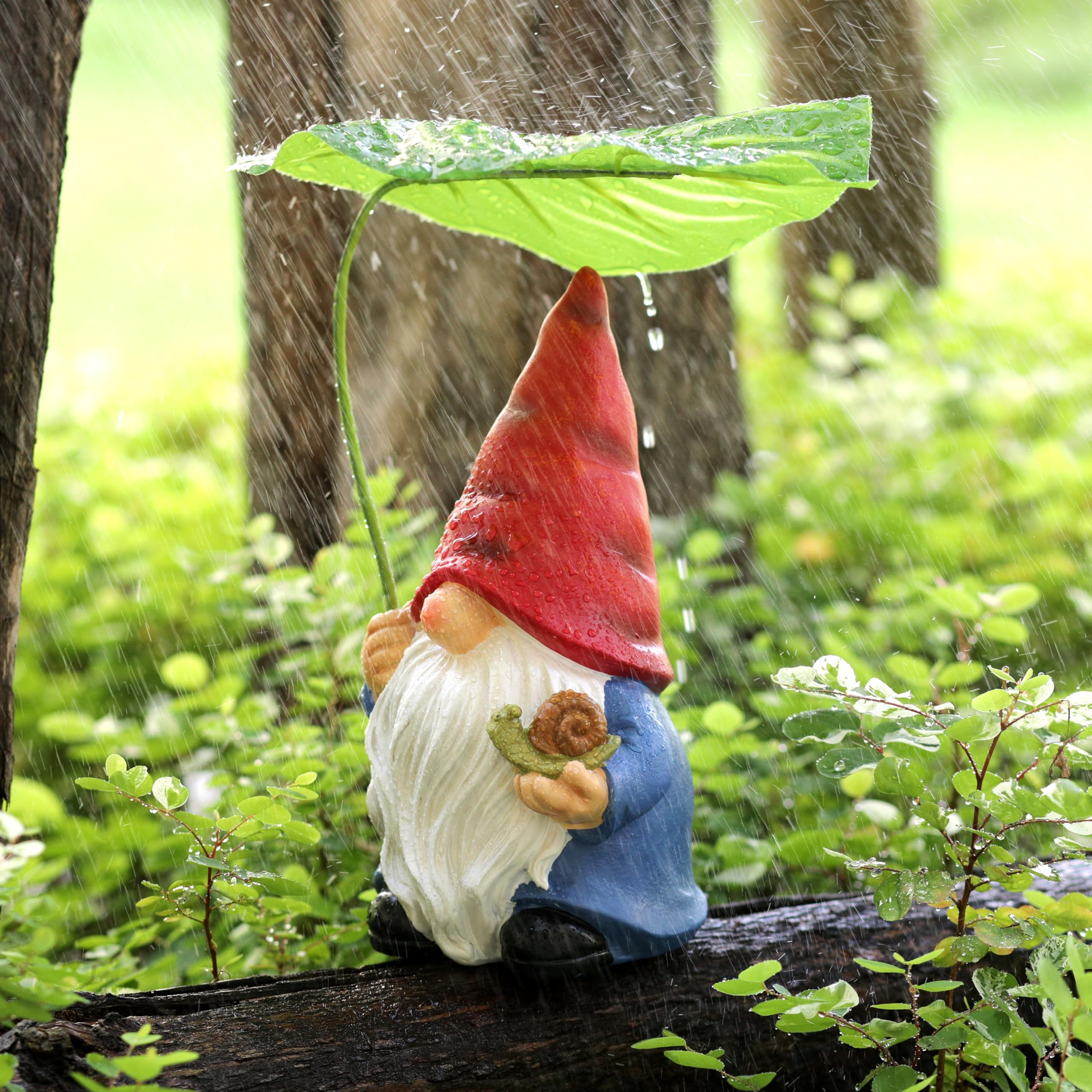 WSHMZYHOME Garden Gnome Statue in a garden setting