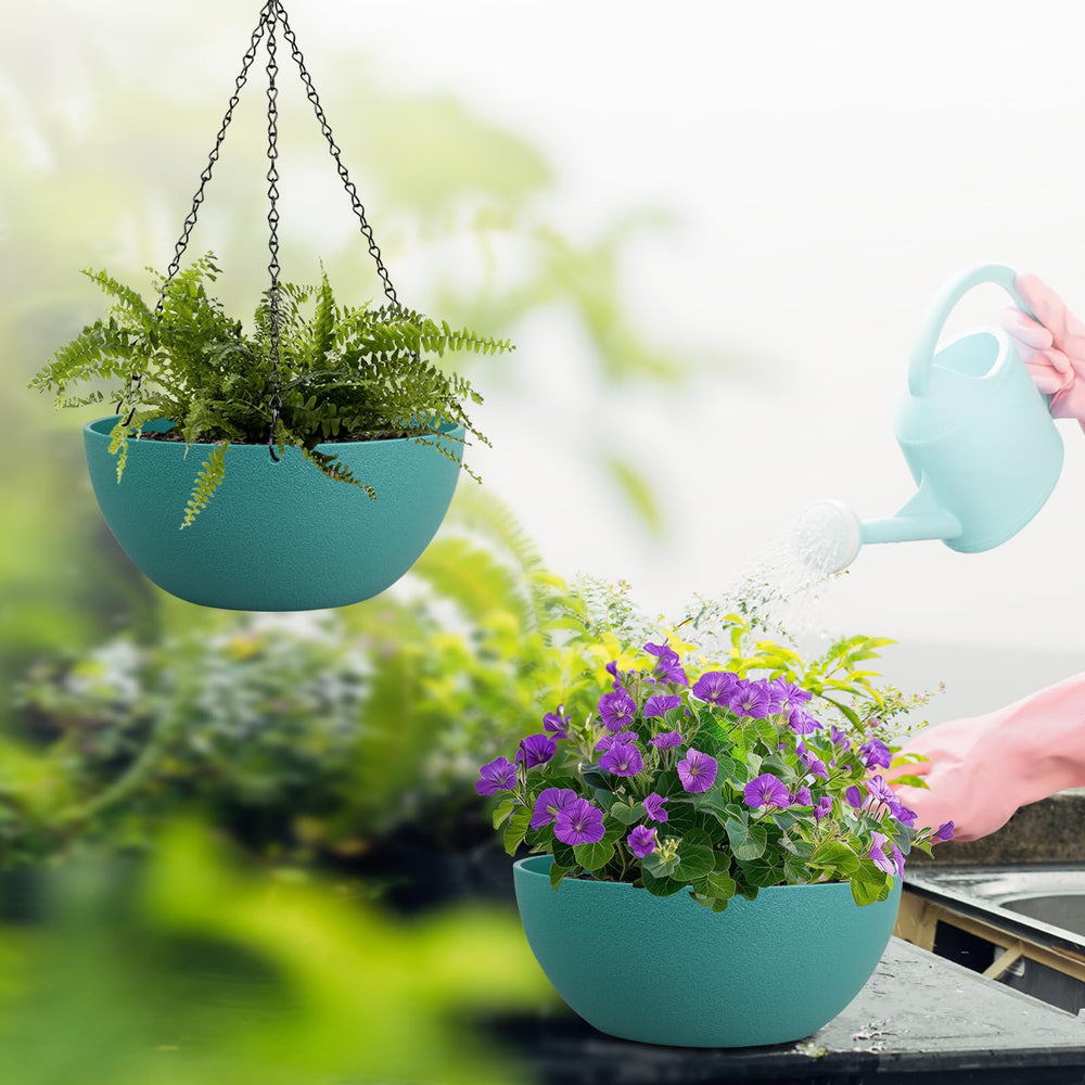 WSMKSZ 10-inch planter with adjustable chain hanging indoors