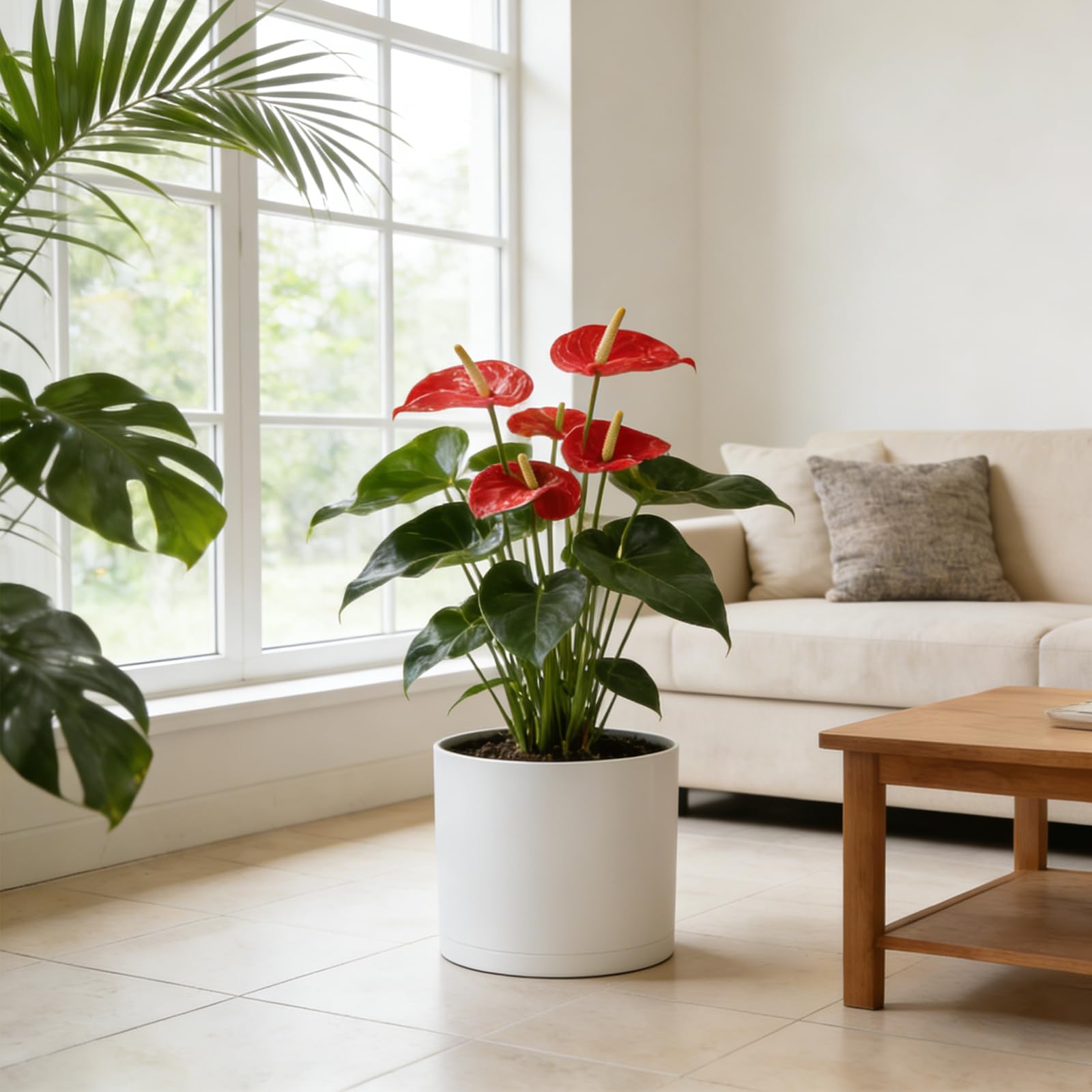 WSMKSZ 10 inch round plastic plant pot against a white background