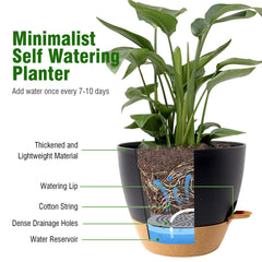 WSMKSZ 12 inch planter displayed on a patio