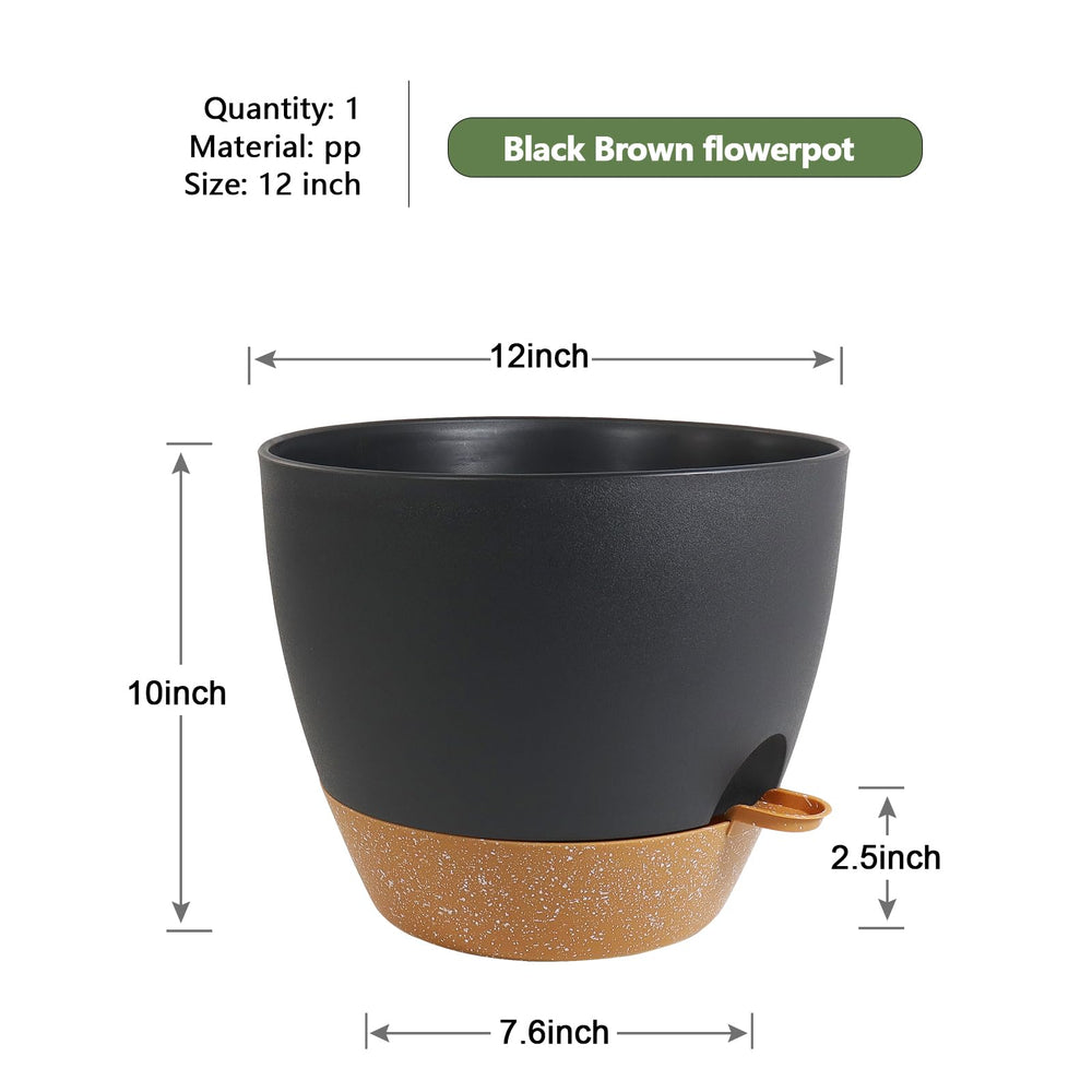 WSMKSZ 12 inch self watering pot with removable deep reservoir
