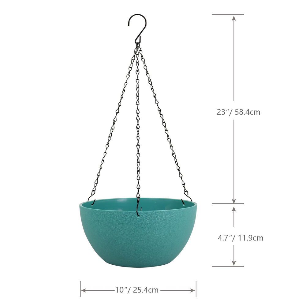 WSMKSZ hanging planter with ferns displayed outdoors