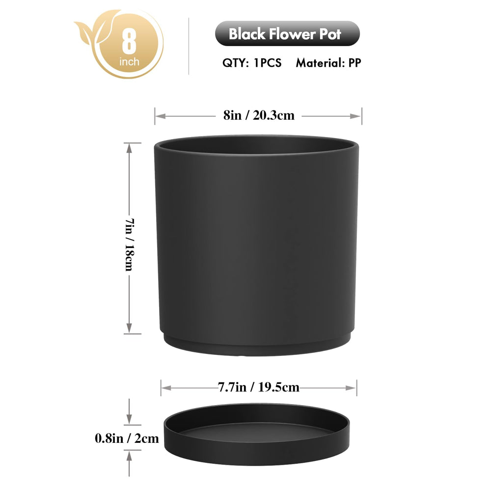 WSMKSZ plant pot with drainage holes and saucer