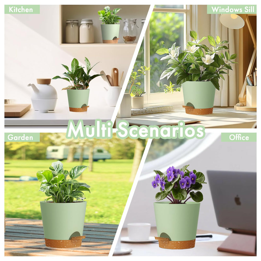 WSMKSZ self-watering pots with removable saucers