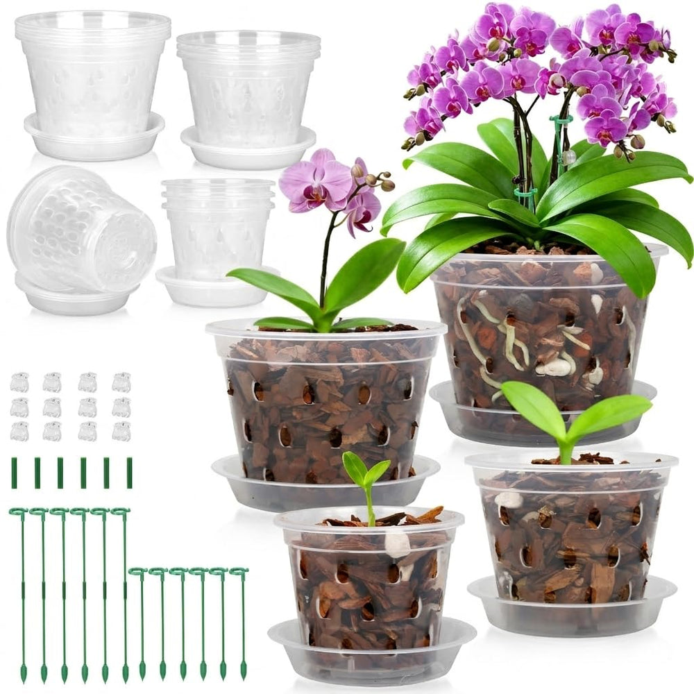 WTXHOP 12 pack clear orchid pots in various sizes