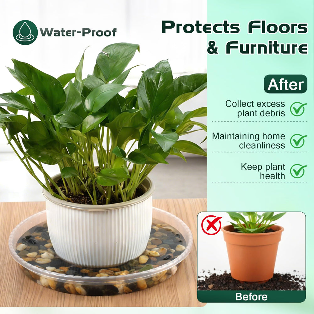 WTXHOP 9 Inch Clear Plant Saucer side view