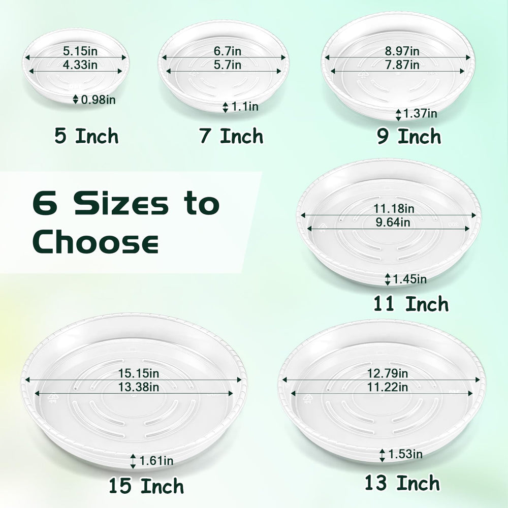 WTXHOP 9 Inch Clear Plant Saucer with flower pot