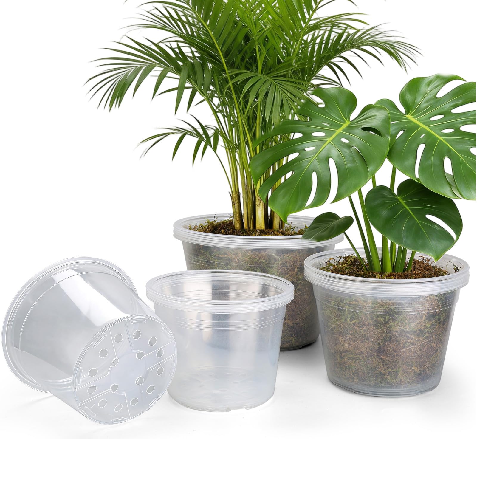 WTXHOP clear nursery pots set 15 pack with various sizes