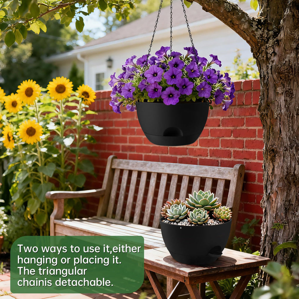 WUCEIAUU 13-inch hanging planter with self-watering feature