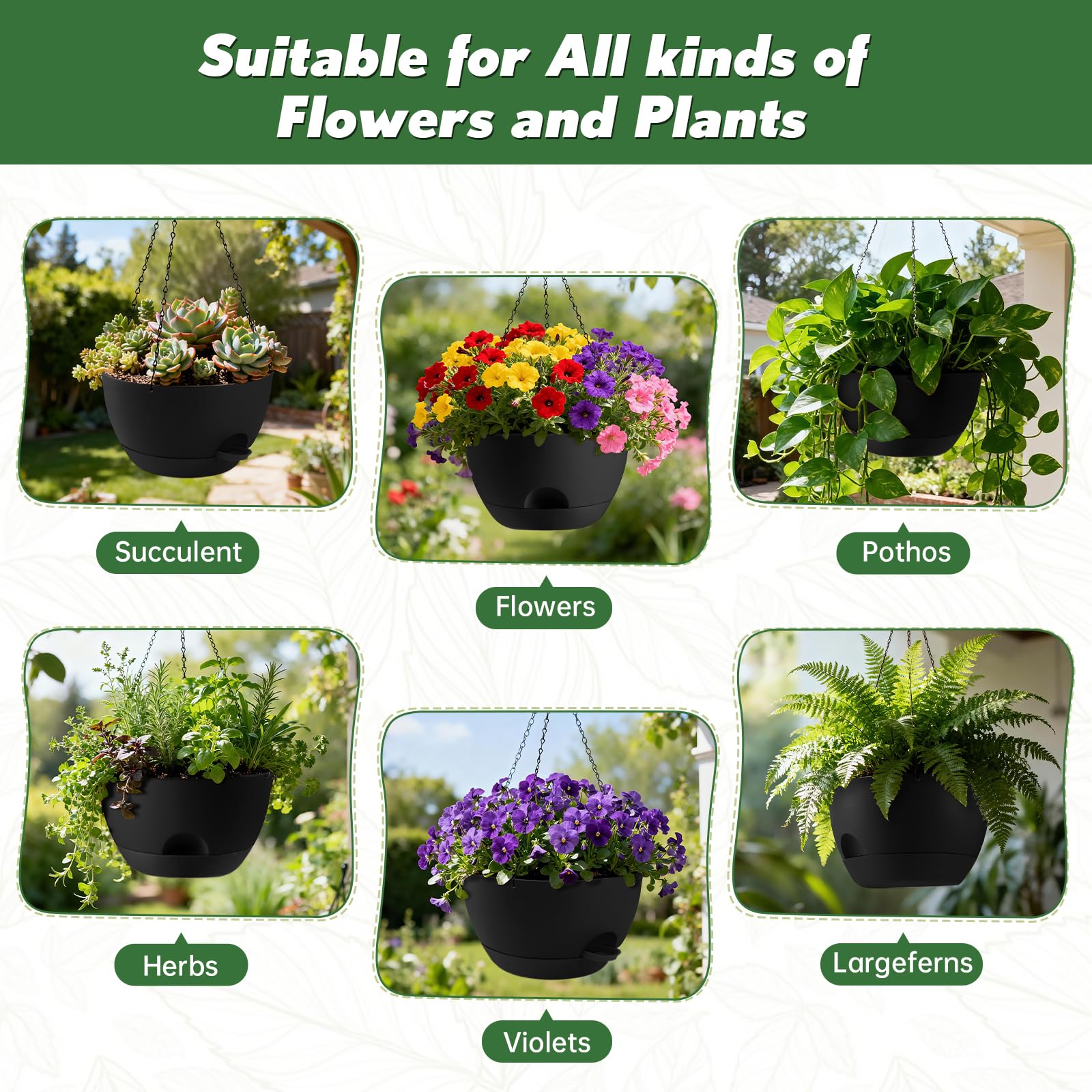 WUCEIAUU hanging planter set displayed outdoors on a porch