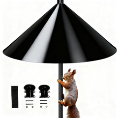 WUCYLKA Squirrel Baffle for Bird Feeder Pole, black, front view