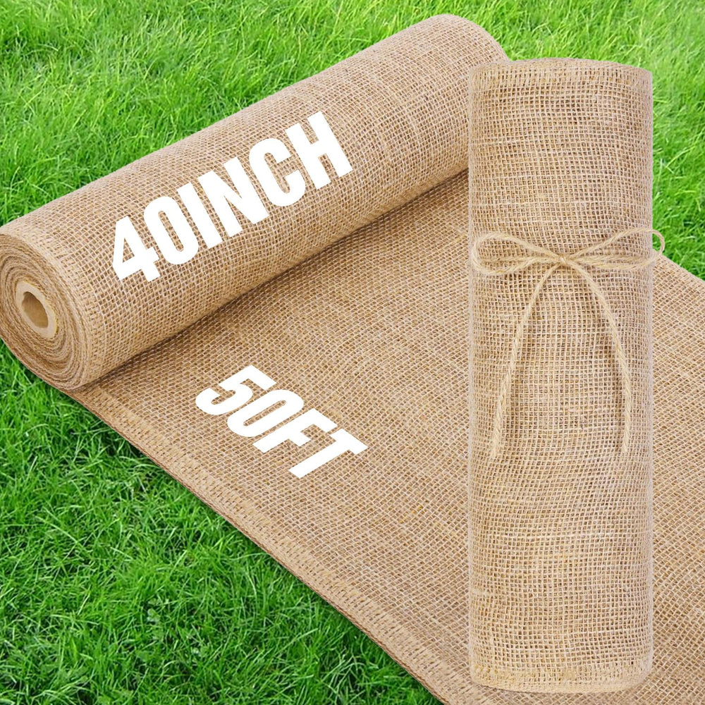 Wukfuiui 40" x 50' burlap fabric roll front view