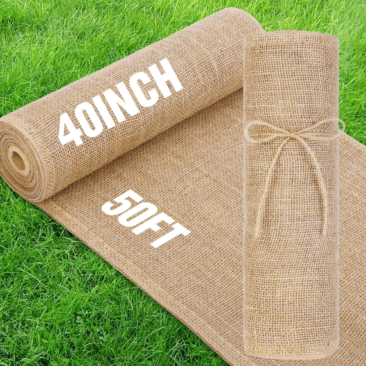 Wukfuiui 40" x 50' burlap fabric roll front view