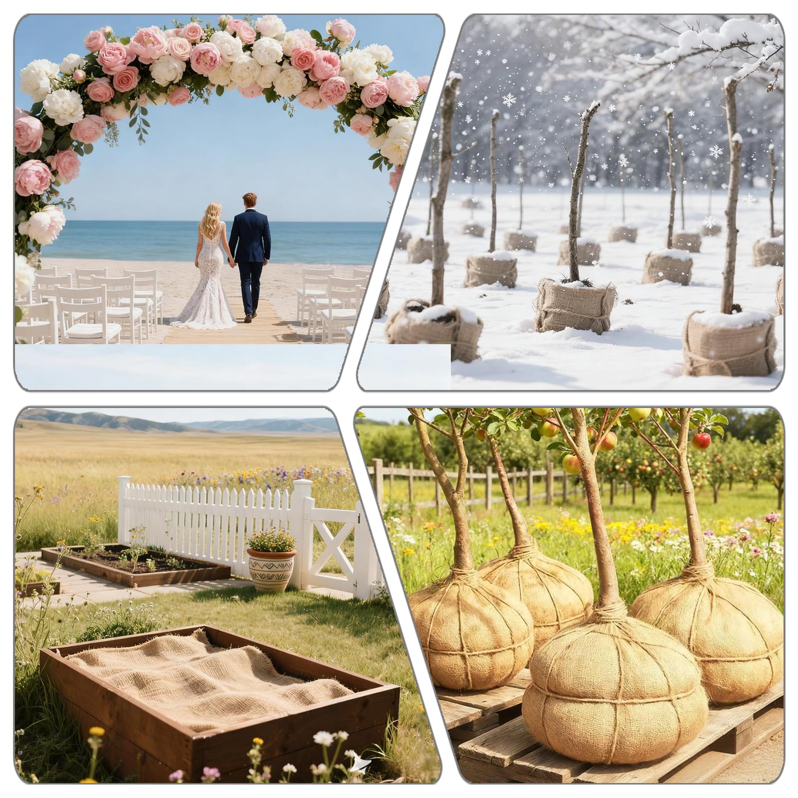 Wukfuiui burlap fabric used for wedding decor