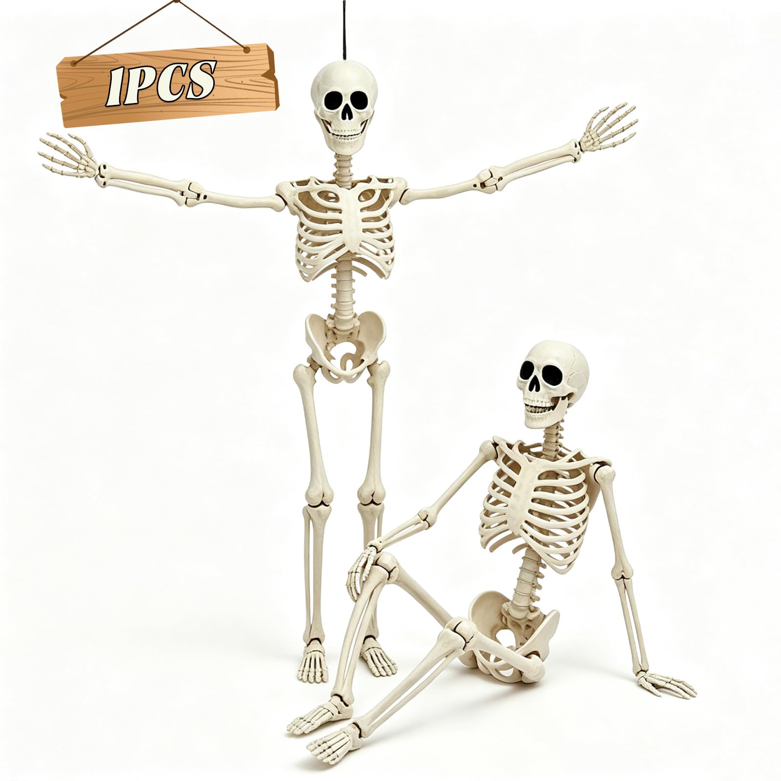 Wuridiwa 5.75ft Life Size Halloween Skeleton front view
