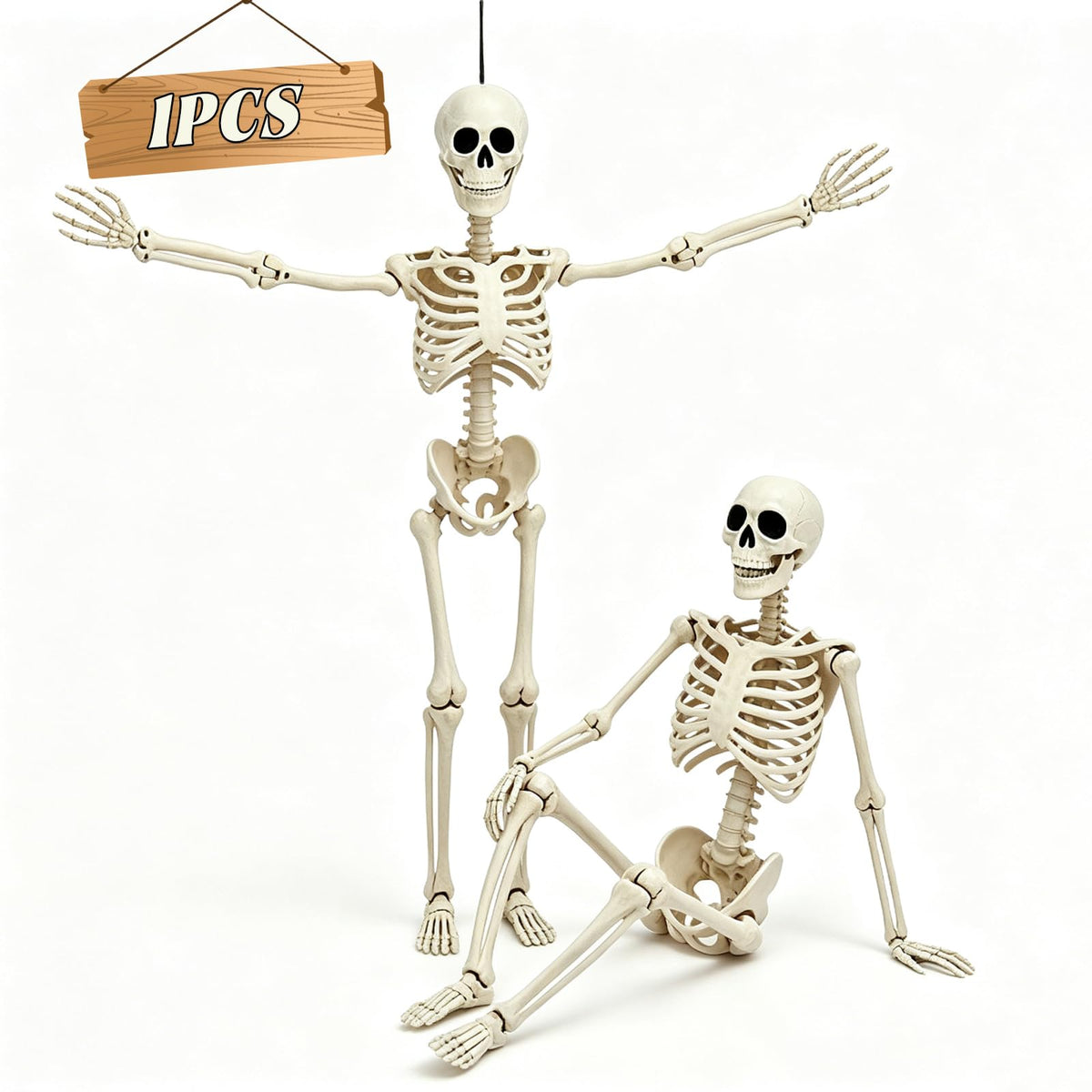 Wuridiwa 5.75ft Life Size Halloween Skeleton front view