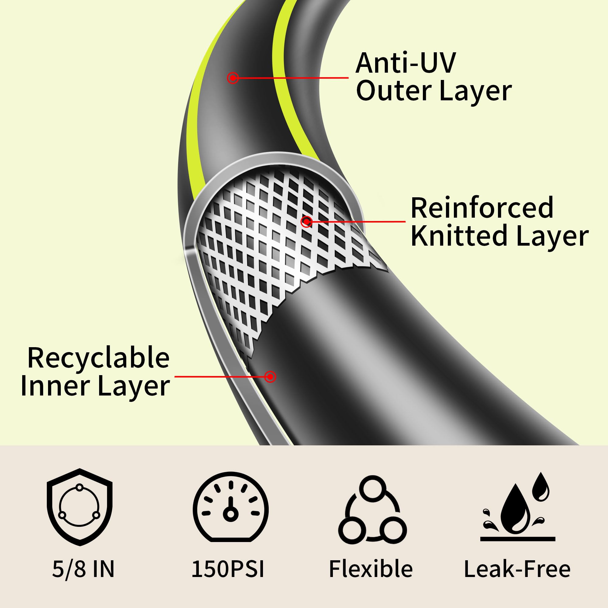 Wurzberge garden hose showcasing flexibility in cold weather