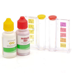 WWD POOL 2 Way Test Kit side view showing plastic tester