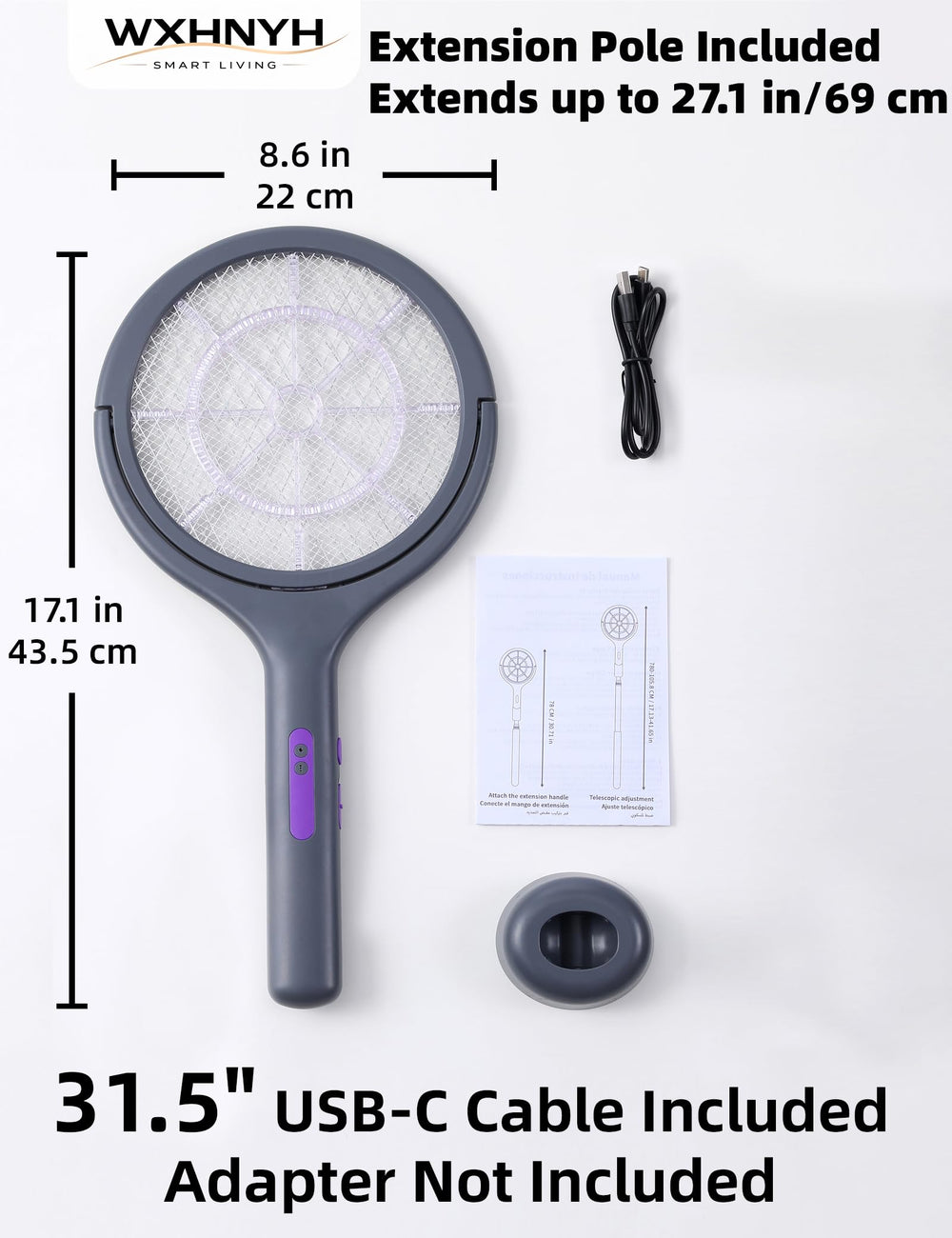 WXHNYH Electric Fly Swatter rotating head detail