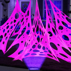 wymulot Glow in the Dark Spider Web 17ft x 7ft with black light