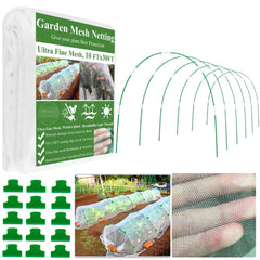 WYRJXYB Garden Mesh Netting Kit 10x30FT with hoops