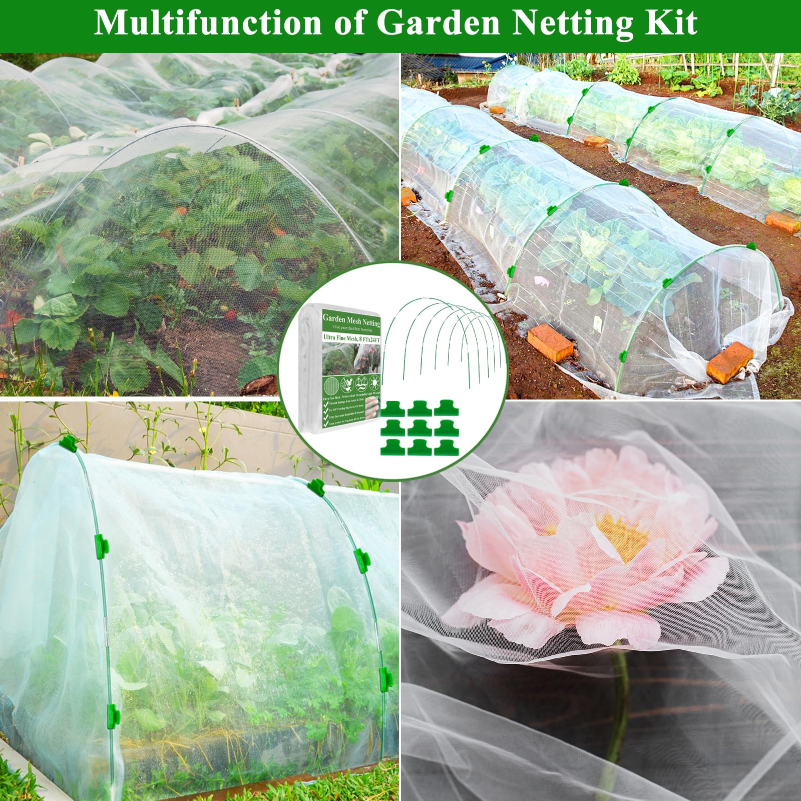 WYRJXYB Garden Netting Kit in use on fruit trees