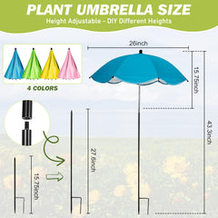 WYRJXYB Plant Umbrellas set in a garden protecting various plants