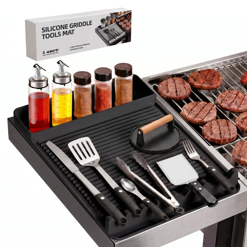 WZGUSXN Silicone Grill Mat black front view