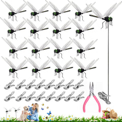 Xandova 16Pcs Black Dragonfly Clip set with clips and pliers