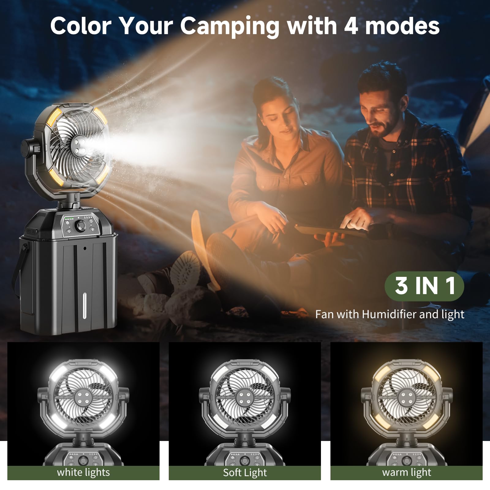 XAP Portable Misting Fan on a picnic table outdoors